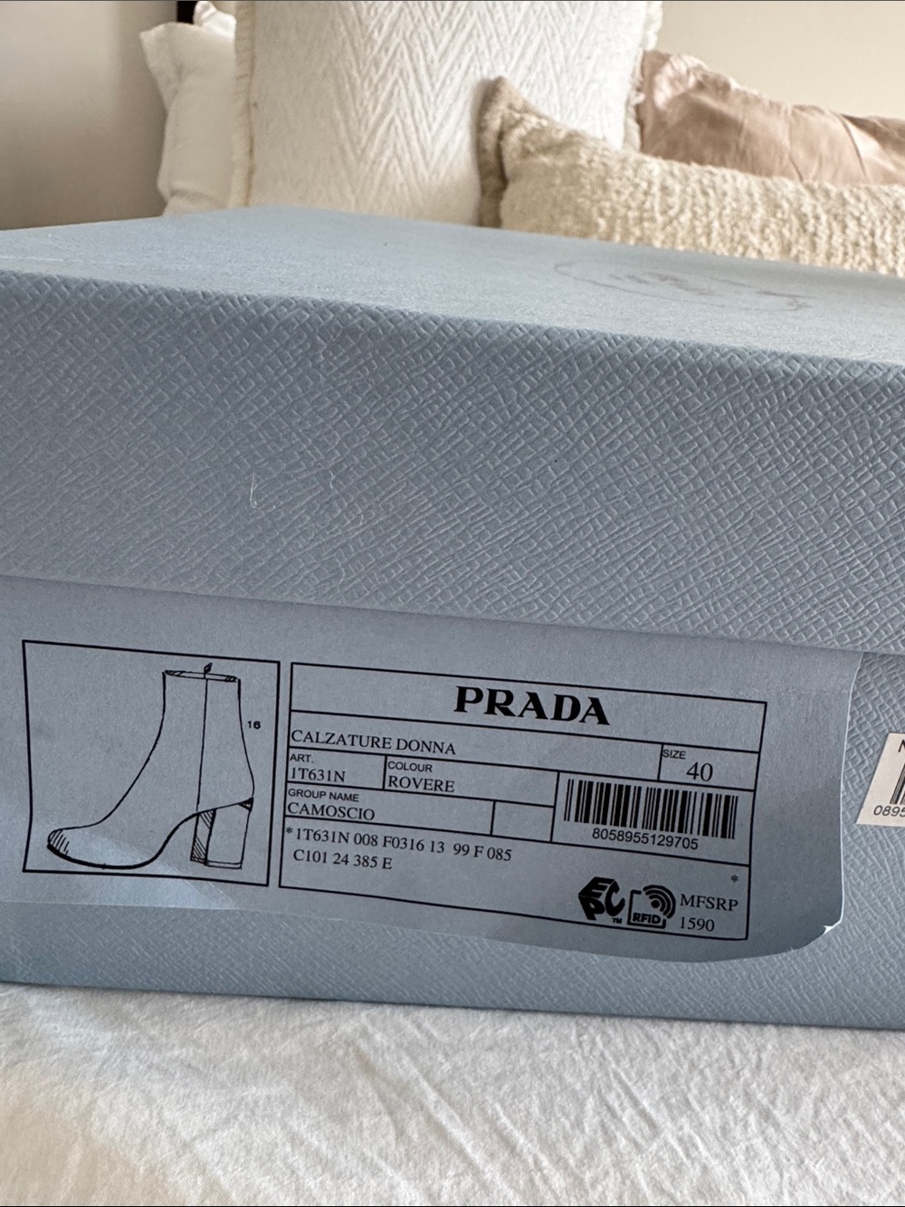 Prada Chestnut Brown Suede Block Heel Ankle Boots - Picture 8 of 10